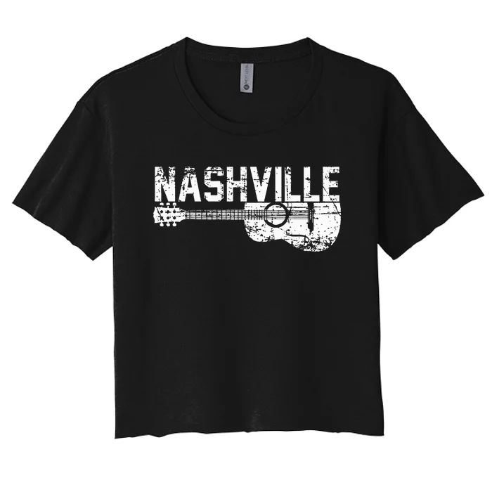 Unique Country Music Lovers Nashville Women's Crop Top Tee