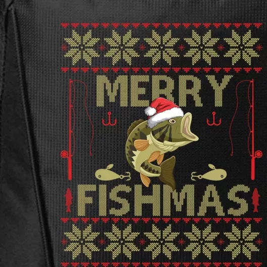 Ugly Christmas Merry Fishmas Fishing Fisher Xmas Gift Great Gift City Backpack