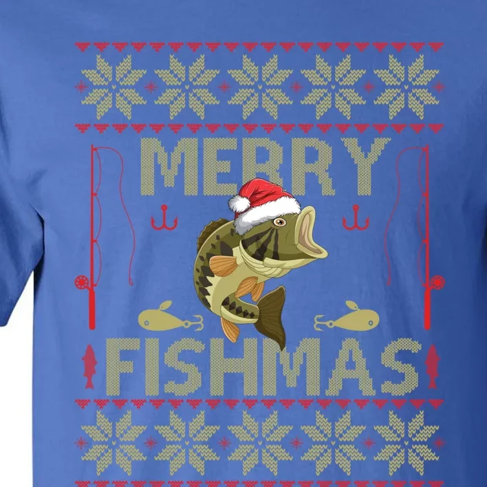 Ugly Christmas Merry Fishmas Fishing Fisher Xmas Gift Great Gift Tall T-Shirt