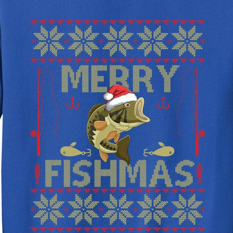 Ugly Christmas Merry Fishmas Fishing Fisher Xmas Gift Great Gift Tall Sweatshirt