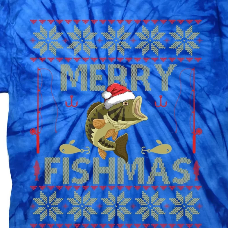 Ugly Christmas Merry Fishmas Fishing Fisher Xmas Gift Great Gift Tie-Dye T-Shirt