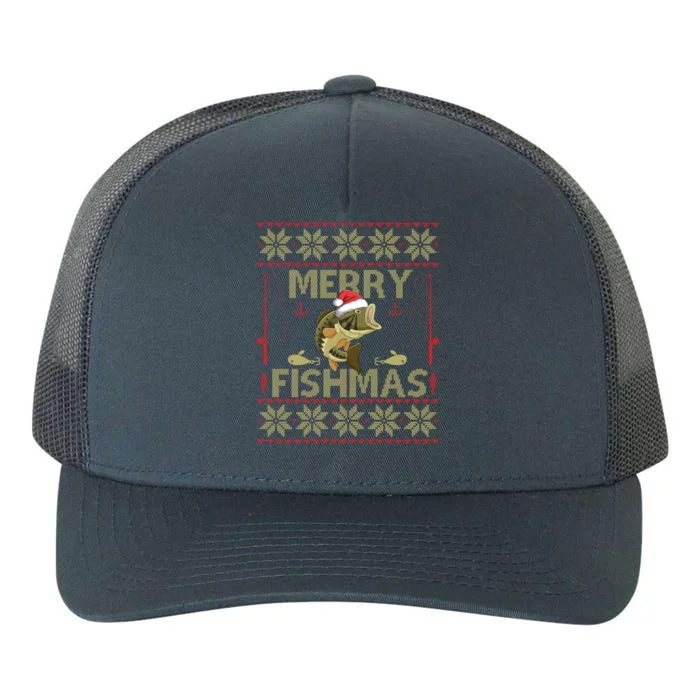 Ugly Christmas Merry Fishmas Fishing Fisher Xmas Gift Great Gift Yupoong Adult 5-Panel Trucker Hat