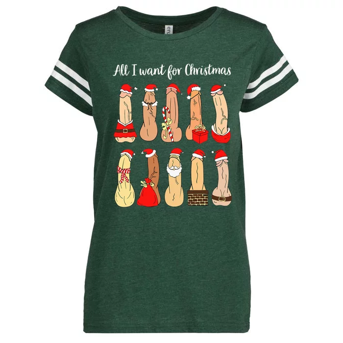 ugly christmas naughty santa dirty christmas Enza Ladies Jersey Football T-Shirt