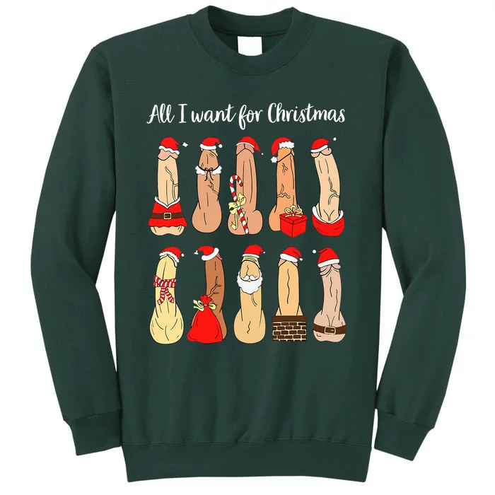 ugly christmas naughty santa dirty christmas Tall Sweatshirt