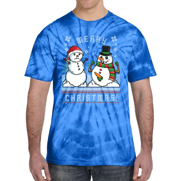 Ugly Christmas Naughty Snow Carrot Funny Gift Tie-Dye T-Shirt