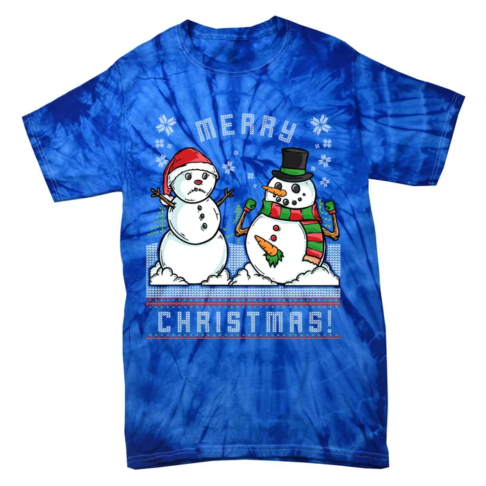 Ugly Christmas Naughty Snow Carrot Funny Gift Tie-Dye T-Shirt