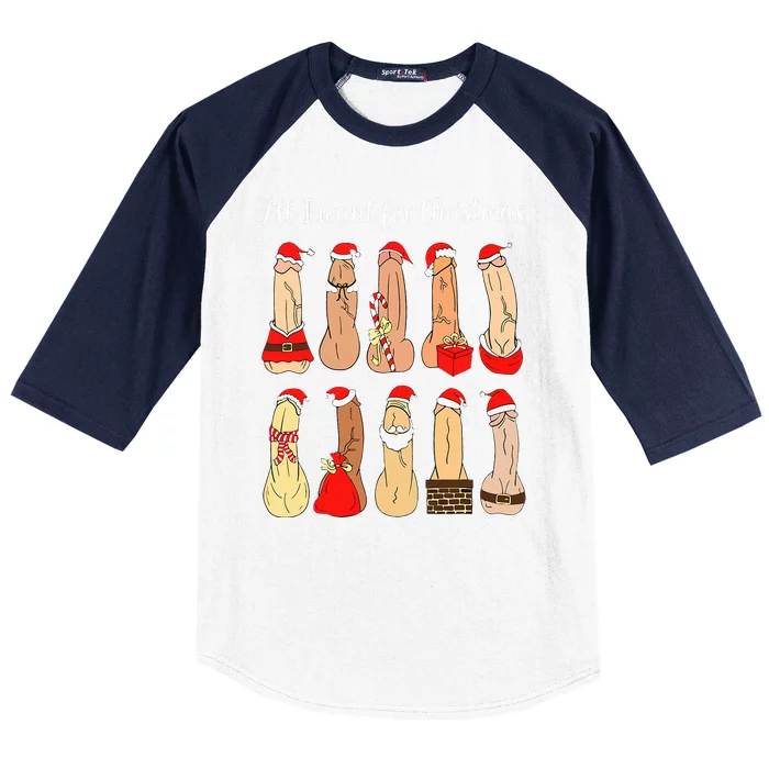 Ugly Christmas Naughty Santa Dirty Christmas Baseball Sleeve Shirt