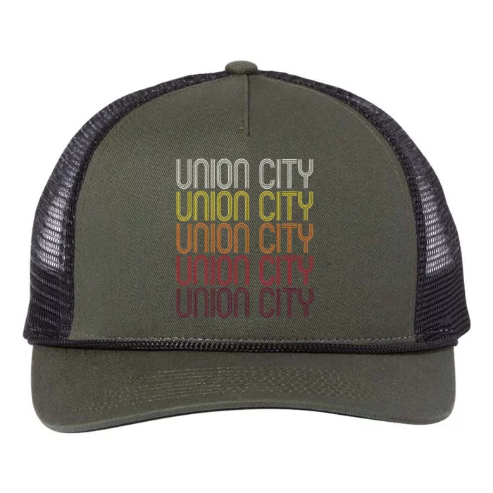 Union City Nj Vintage Style New Jersey Retro Rope Trucker Hat Cap