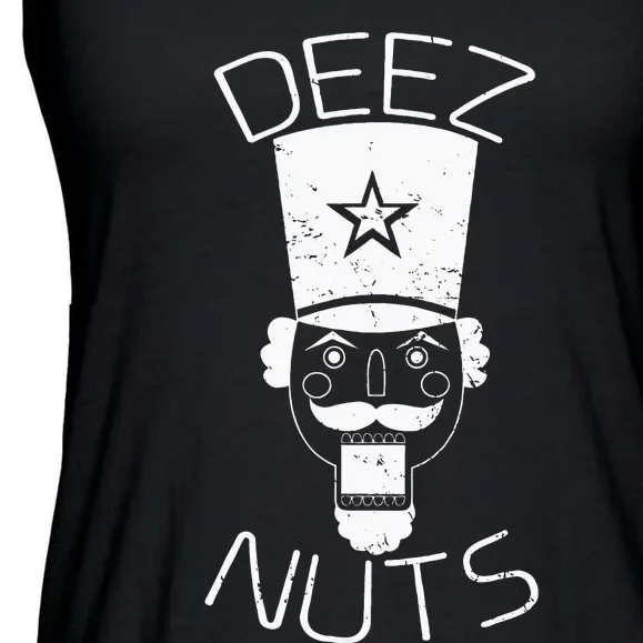 Ugly Christmas Nutcracker Deez Nuts Xmas Ladies Essential Flowy Tank