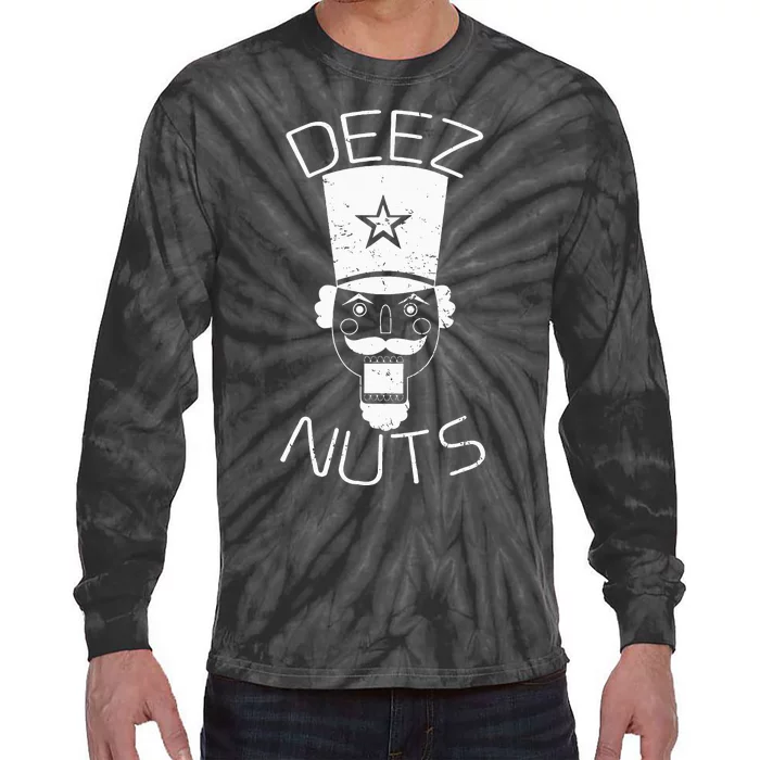 Ugly Christmas Nutcracker Deez Nuts Xmas Tie-Dye Long Sleeve Shirt