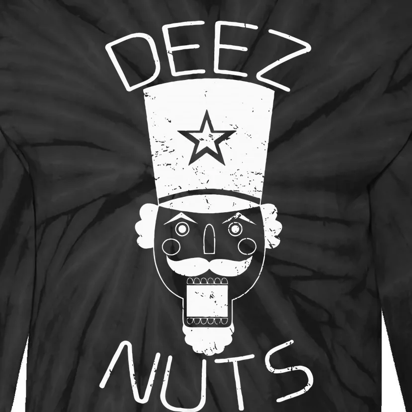 Ugly Christmas Nutcracker Deez Nuts Xmas Tie-Dye Long Sleeve Shirt