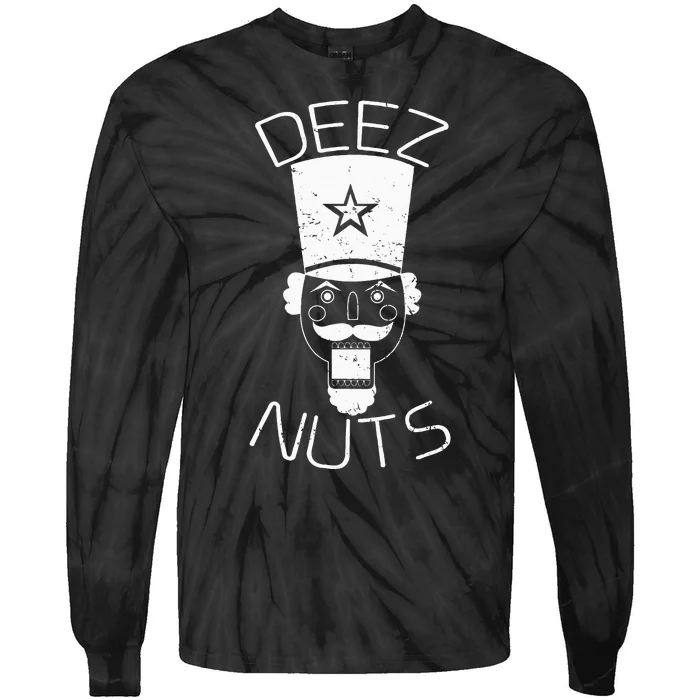 Ugly Christmas Nutcracker Deez Nuts Xmas Tie-Dye Long Sleeve Shirt