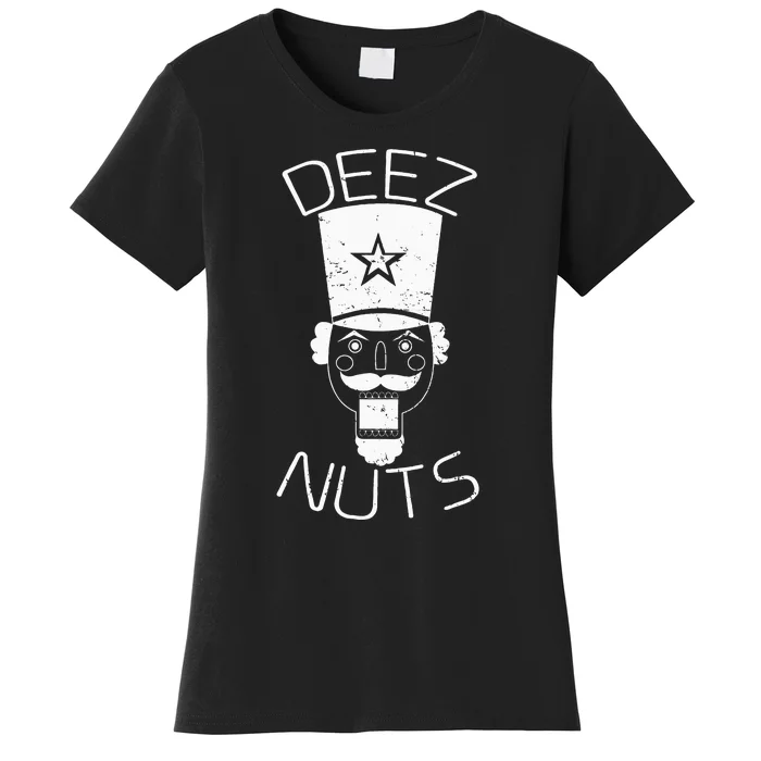 Ugly Christmas Nutcracker Deez Nuts Xmas Women's T-Shirt