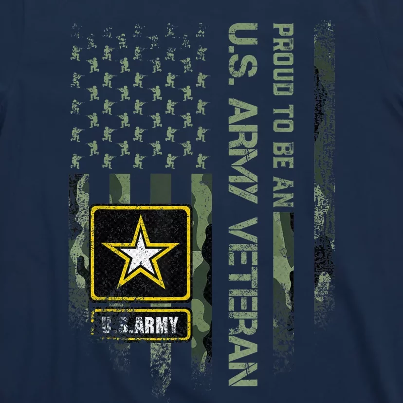 USA Camouflage Proud To Be An US Army Military Veteran T-Shirt