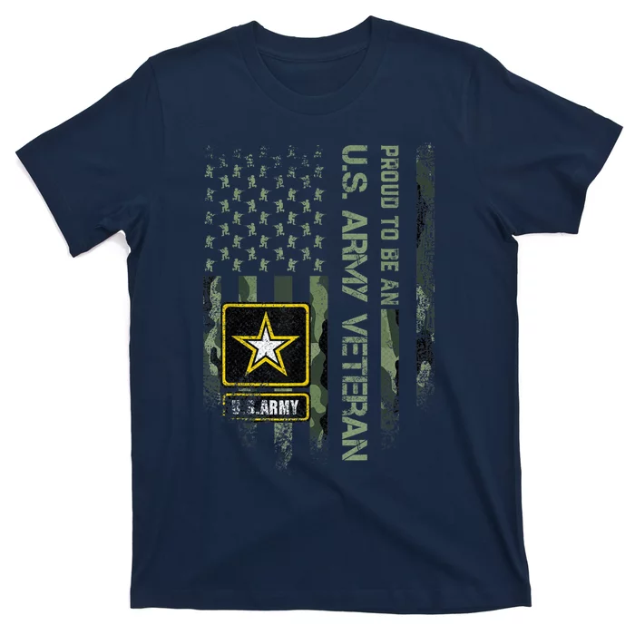 USA Camouflage Proud To Be An US Army Military Veteran T-Shirt