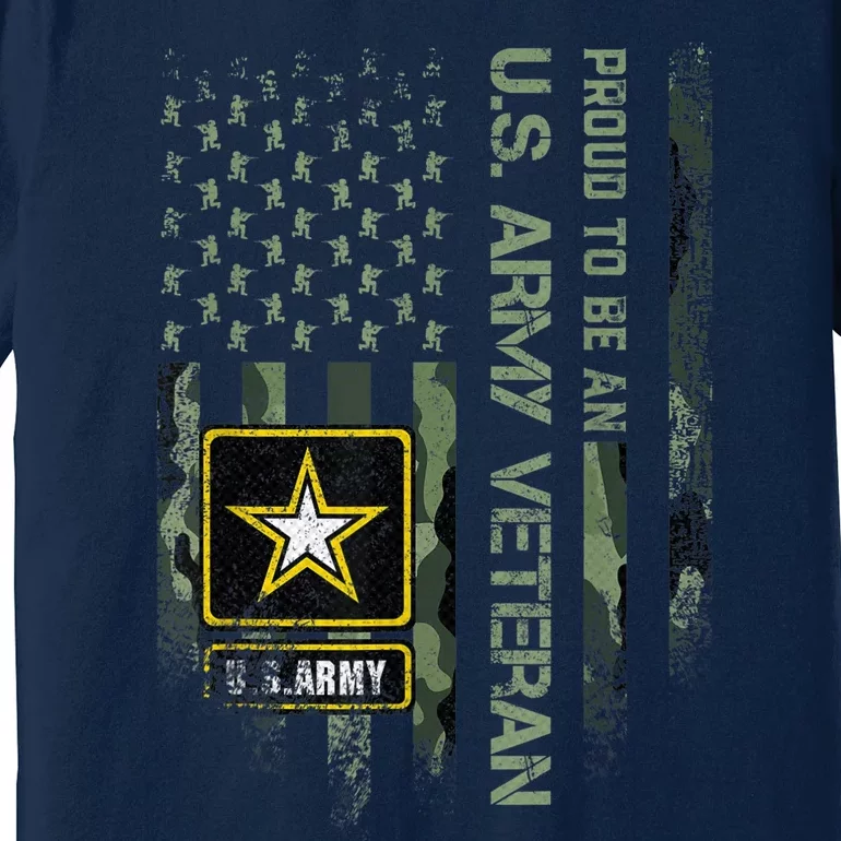 USA Camouflage Proud To Be An US Army Military Veteran Premium T-Shirt