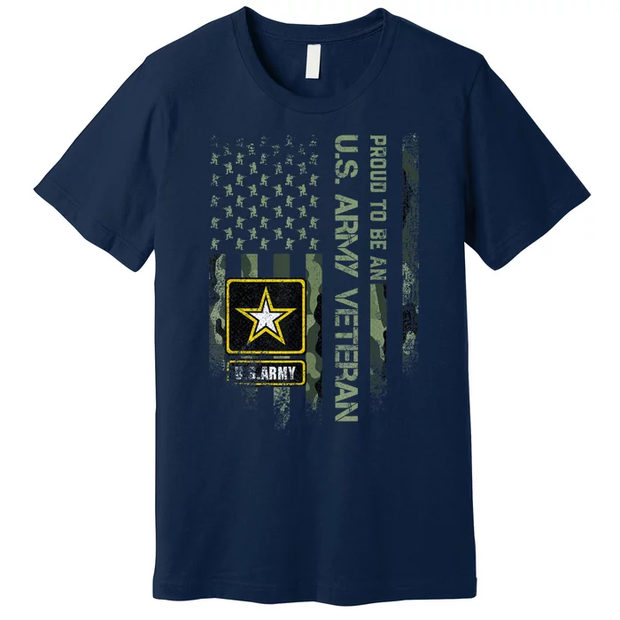 USA Camouflage Proud To Be An US Army Military Veteran Premium T-Shirt