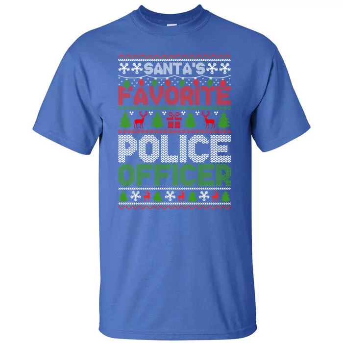 Ugly Christmas Police Officer Gift Tall T-Shirt