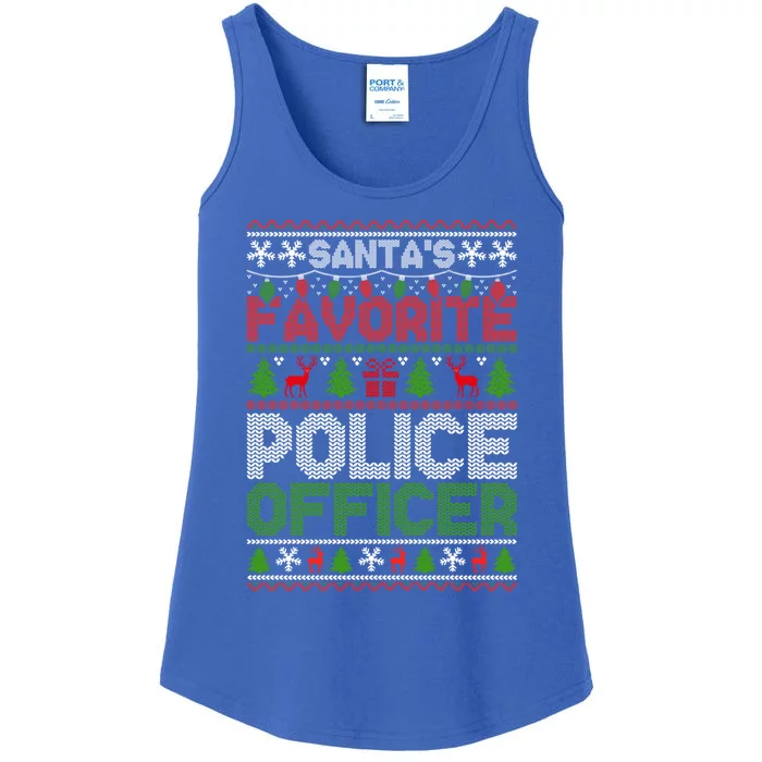 Ugly Christmas Police Officer Gift Ladies Essential Tank