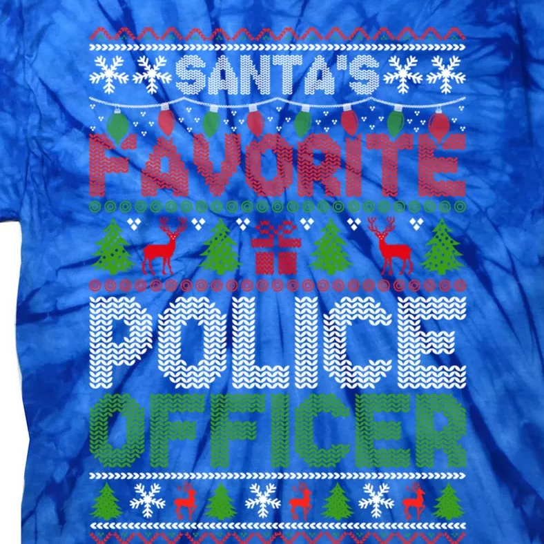 Ugly Christmas Police Officer Gift Tie-Dye T-Shirt