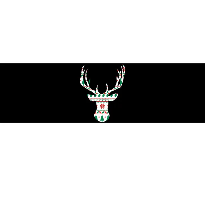 Ugly Christmas Pattern Deer Bumper Sticker