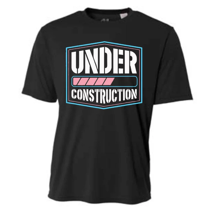 Under Construction Pride Transitioning Mtf Ftm Cooling Performance Crew T-Shirt