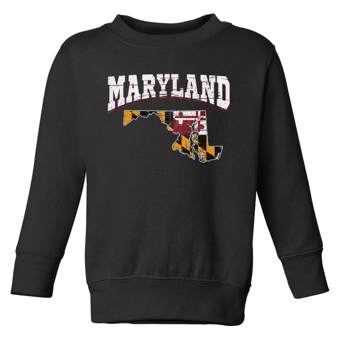 Us Citizen Proud America State Flag Land Map Maryland Toddler Sweatshirt