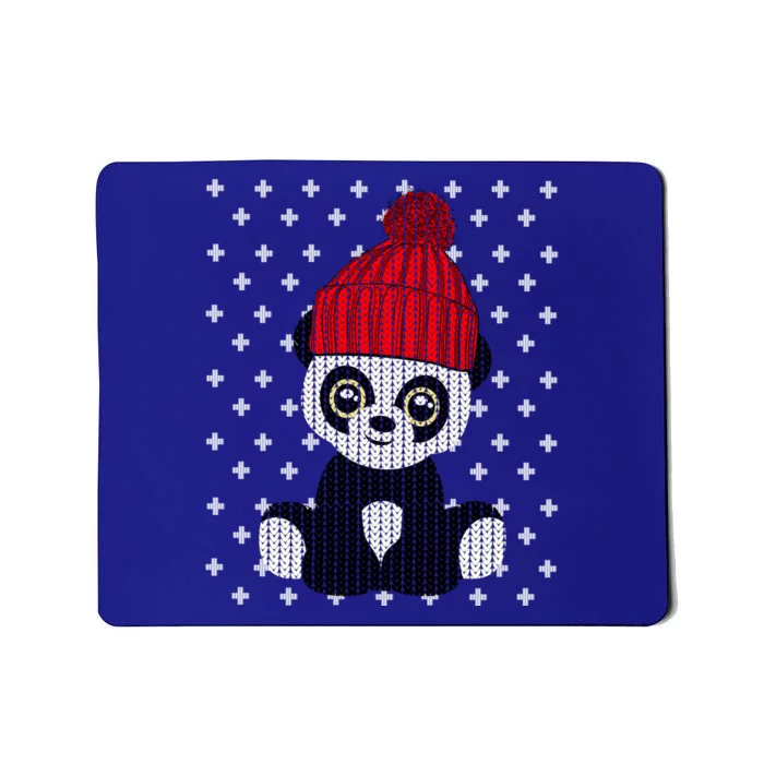 Ugly Christmas Panda Bear Santa Hat Cute Funny Xmas Funny Gift Meaningful Gift Mousepad