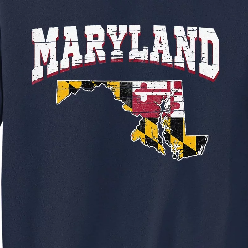 US Citizen Proud America State Flag Land Map Maryland Tall Sweatshirt