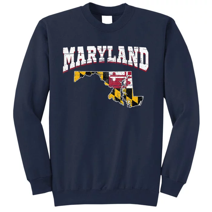 US Citizen Proud America State Flag Land Map Maryland Tall Sweatshirt