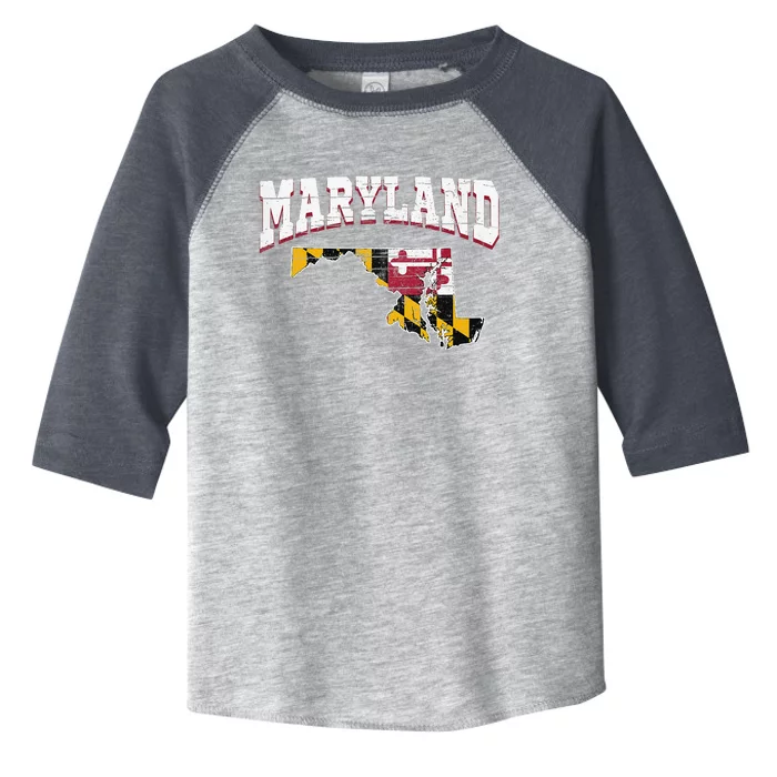 US Citizen Proud America State Flag Land Map Maryland Toddler Fine Jersey T-Shirt