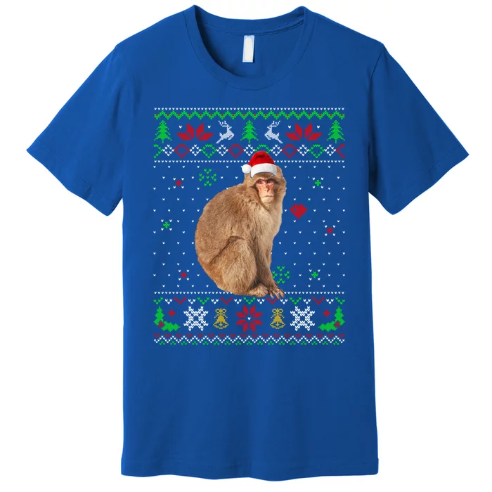 Ugly Christmas Pajama Sweater Monkey Animals Lover Gift Premium T-Shirt