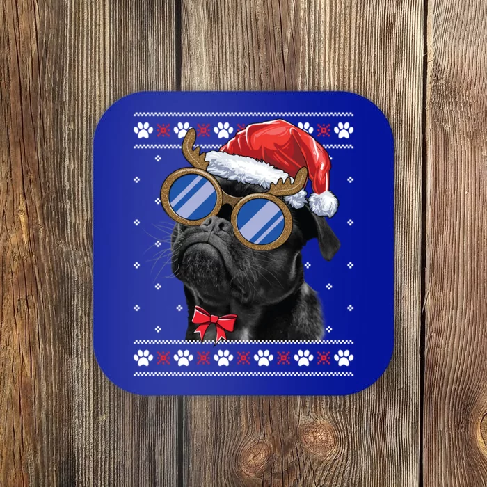 Ugly Christmas Pug Cute Gift Dog Mom Christmas Black Pug Cool Gift Coaster