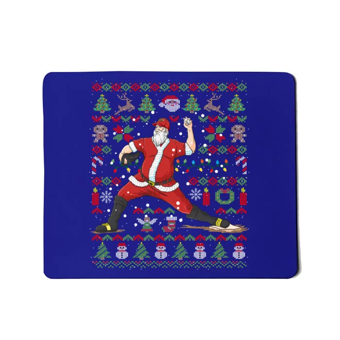 Ugly Christmas Pitcher Baseball Santa Claus Great Gift Mousepad