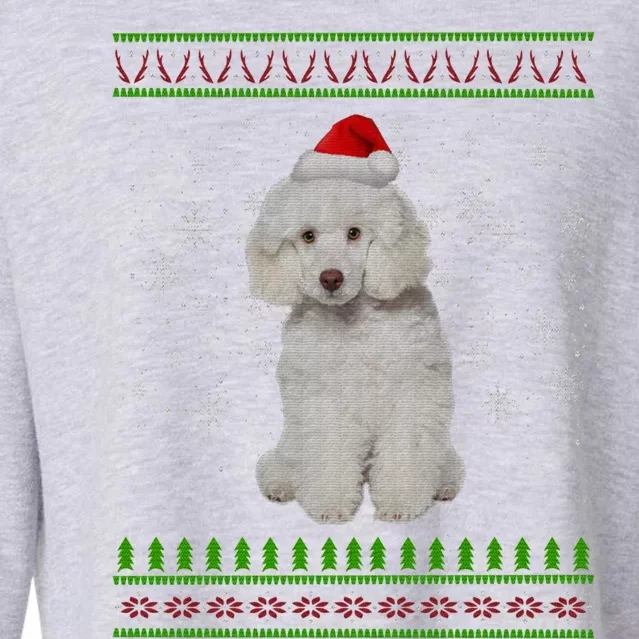 Ugly Christmas Poodle Dog Xmas Merry Christmas Funny Gift Meaningful Gift Cropped Pullover Crew