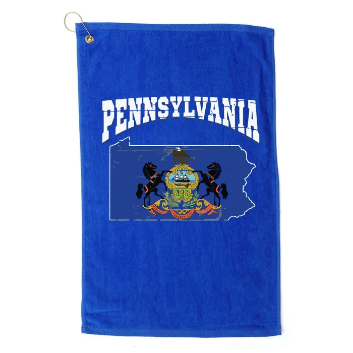 Us Citizen Proud America State Flag Land Map Pennsylvania Platinum Collection Golf Towel