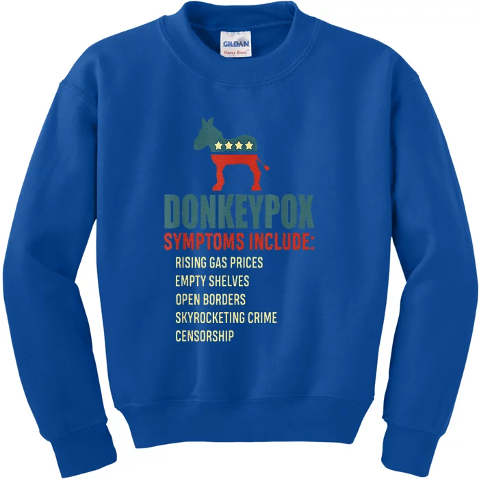 Unny Conservative Republican Anti Biden Donkeypox Kids Sweatshirt