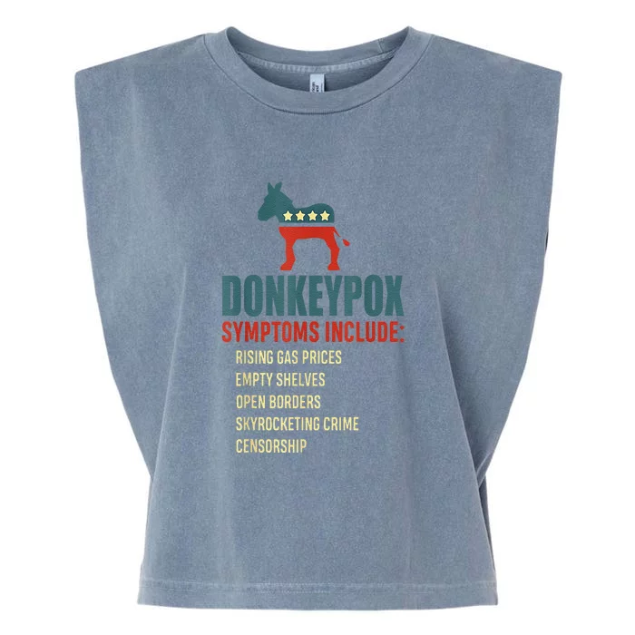 Unny Conservative Republican Anti Biden Donkeypox Garment-Dyed Women's Muscle Tee