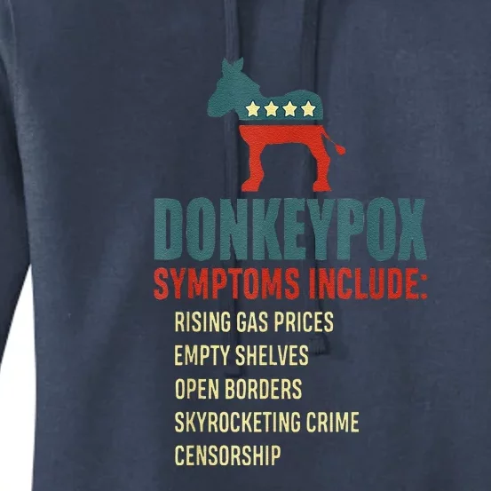 Unny Conservative Republican Anti Biden Donkeypox Women's Pullover Hoodie