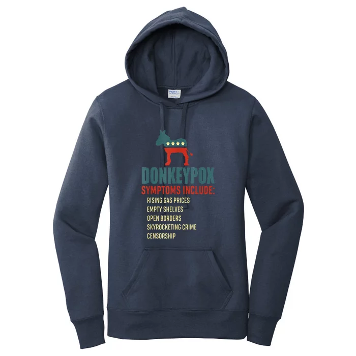 Unny Conservative Republican Anti Biden Donkeypox Women's Pullover Hoodie