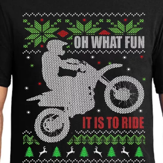 Ugly Christmas Sweater Dirt Bike Motorcycle Motocross Biker Pajama Set