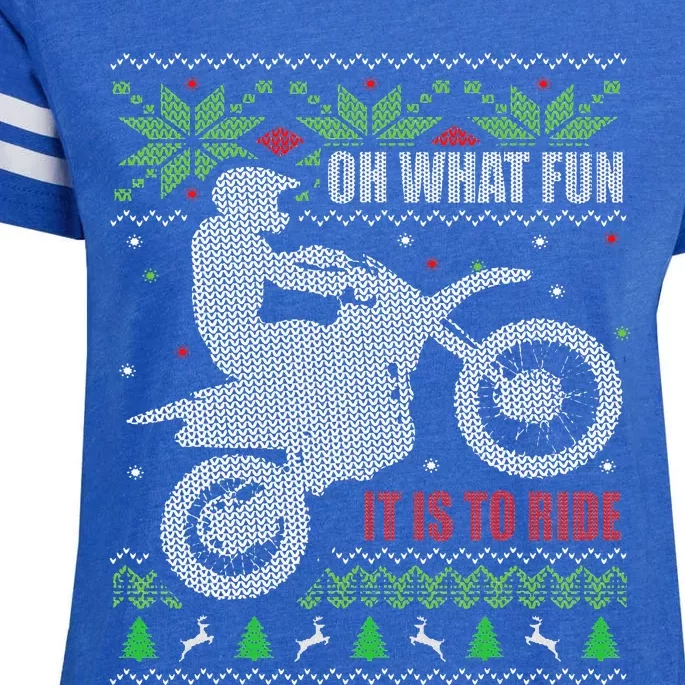 Ugly Christmas Sweater Dirt Bike Motorcycle Motocross Biker Enza Ladies Jersey Football T-Shirt