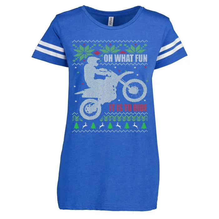 Ugly Christmas Sweater Dirt Bike Motorcycle Motocross Biker Enza Ladies Jersey Football T-Shirt