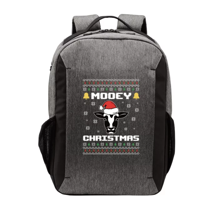 Ugly Christmas Sweater Farm Cow Santa Claus Mooey Christmas Gift Vector Backpack