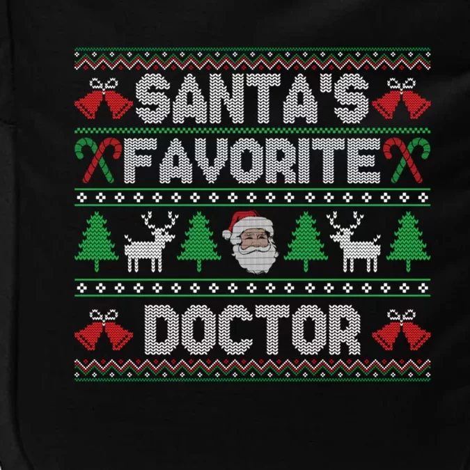 Ugly Christmas Sweater Design Funny SantaS Favorite Doctor Cute Gift Impact Tech Backpack