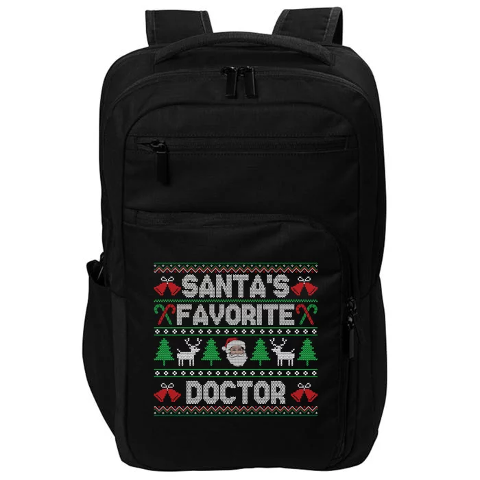 Ugly Christmas Sweater Design Funny SantaS Favorite Doctor Cute Gift Impact Tech Backpack