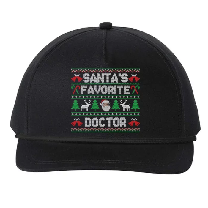 Ugly Christmas Sweater Design Funny SantaS Favorite Doctor Cute Gift Snapback Five-Panel Rope Hat