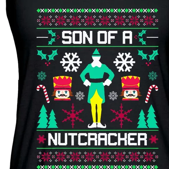 Ugly Christmas Sweater Son Of A Nutcracker Novelty Ladies Essential Flowy Tank