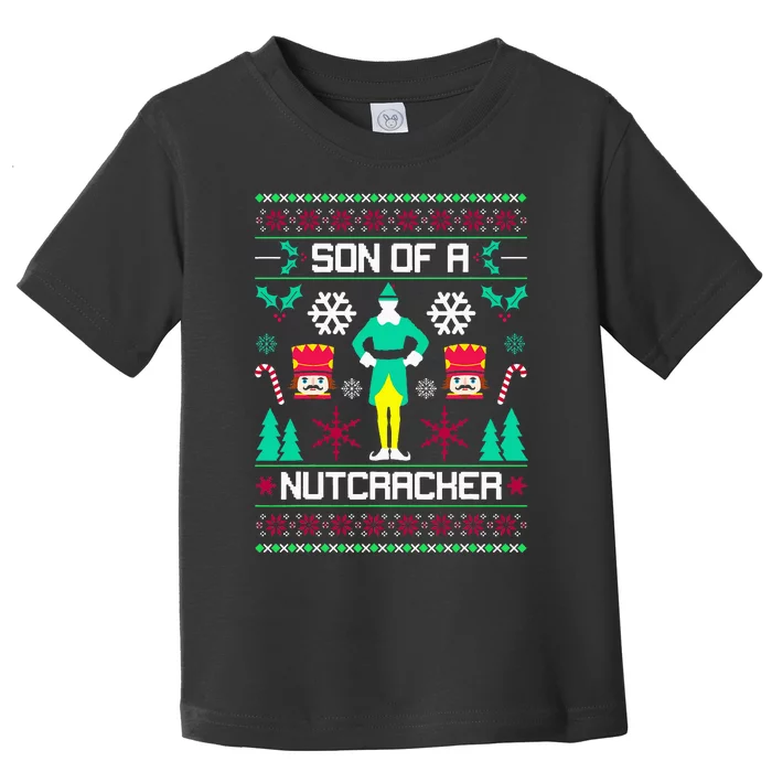 Ugly Christmas Sweater Son Of A Nutcracker Novelty Toddler T-Shirt