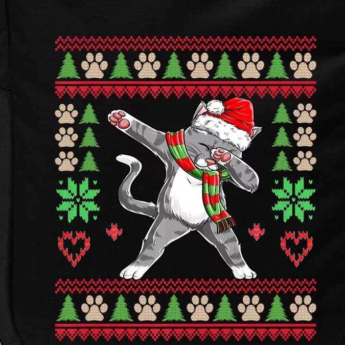 Ugly Christmas Sweater With Dabbing Cat Santa Hat Boys Gift Impact Tech Backpack